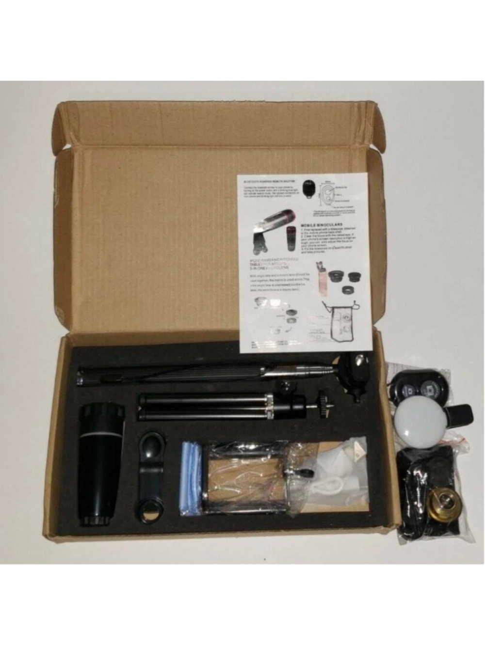 Content Creator KIT Selfie Stick, Tripod, Mobile Binoculars, Remote & more NWT